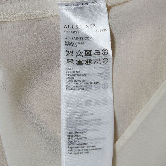 All Saints White Lace Sleeveless Mini Dress S - Picture 6 of 6